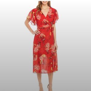 Vince Camuto Red Floral Dress